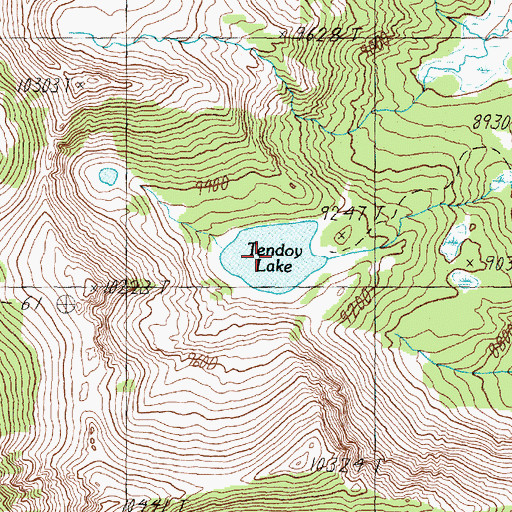 Topographic Map of Tendoy Lake, MT