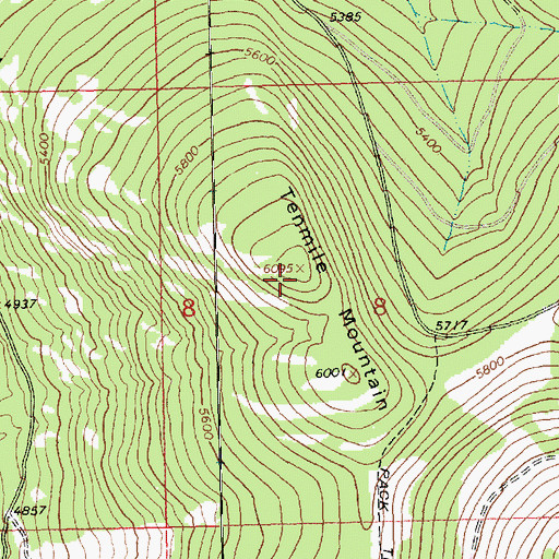 Topographic Map of Tenmile Mountain, MT