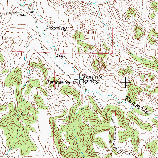 Topographic Map of Tenmile Spring, MT