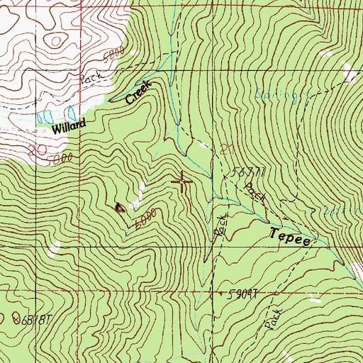 Topographic Map of Tepee Creek, MT