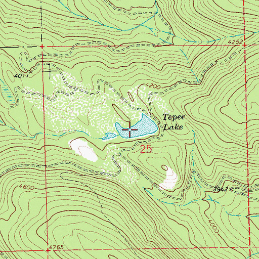 Topographic Map of Tepee Lake, MT