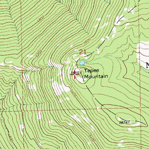 Topographic Map of Tepee Mountain, MT