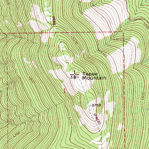 Topographic Map of Tepee Mountain, MT