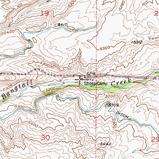 Topographic Map of Terry Sheep Camp, MT
