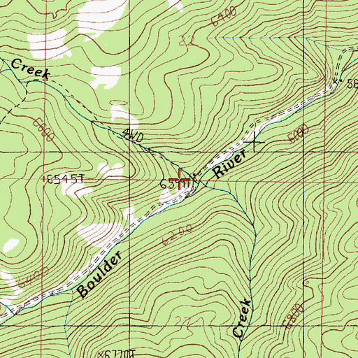 Topographic Map of Tesky Creek, MT