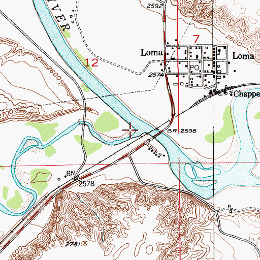 Topographic Map of Teton River, MT