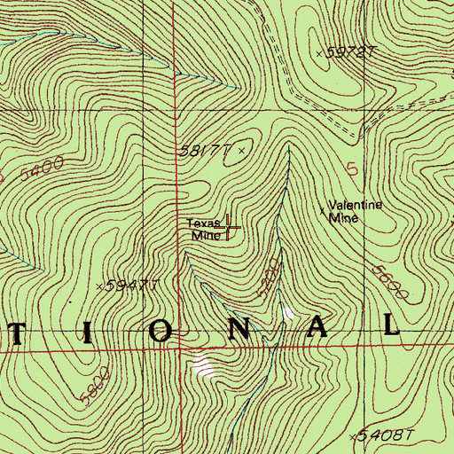 Topographic Map of Texas Mine, MT