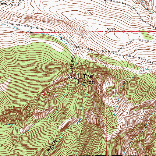 Topographic Map of The Arch, MT