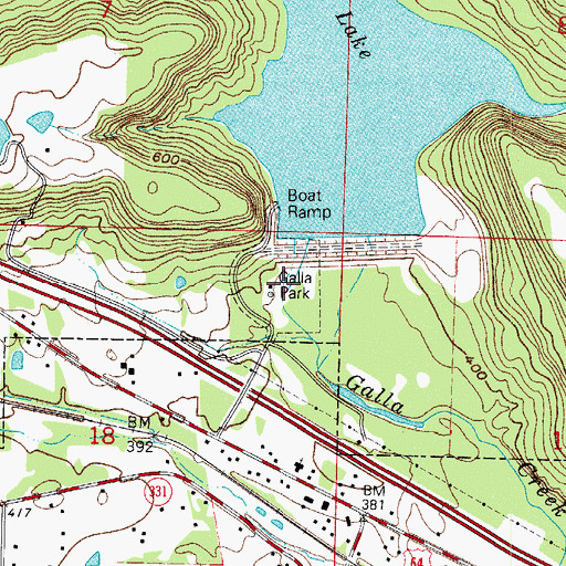 Topographic Map of Galla Park, AR