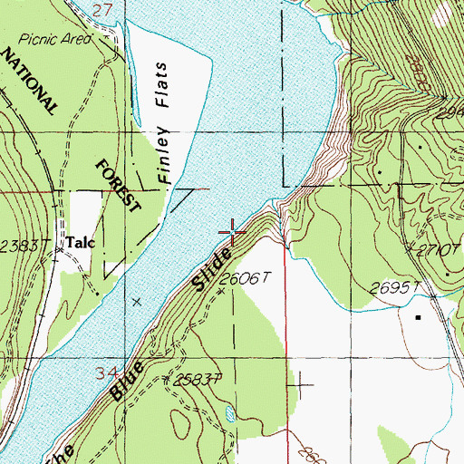 Topographic Map of The Blue Slide, MT