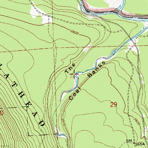 Topographic Map of The Coal Banks, MT