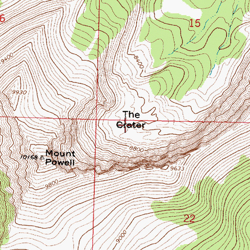 Topographic Map of The Crater, MT