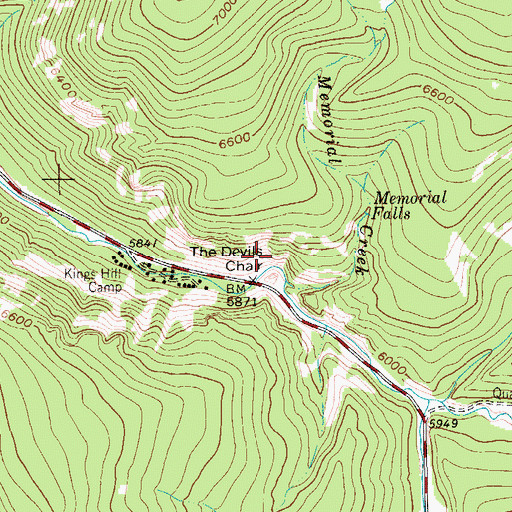 Topographic Map of The Devils Chair, MT