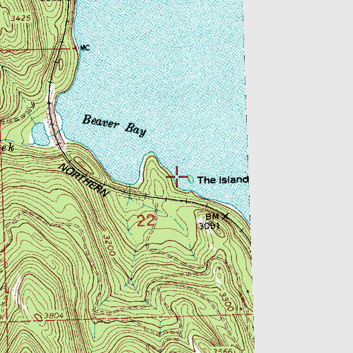 Topographic Map of The Island, MT