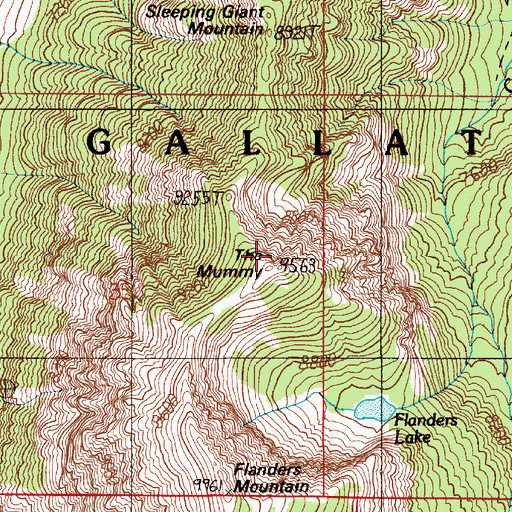 Topographic Map of The Mummy, MT