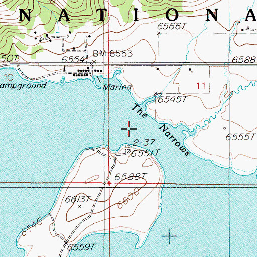 Topographic Map of The Narrows, MT