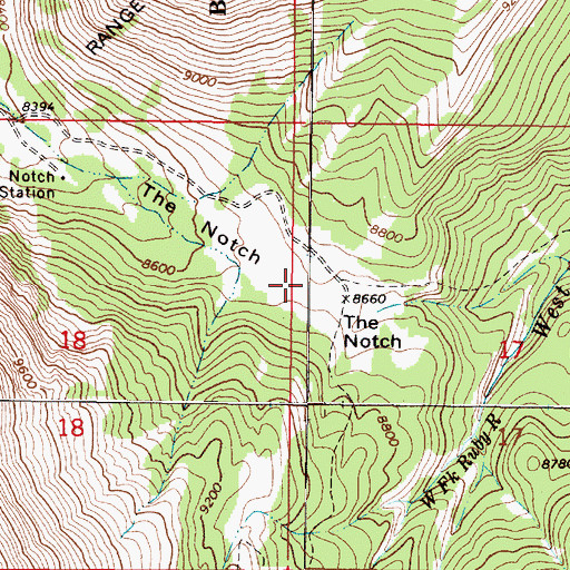 Topographic Map of The Notch, MT