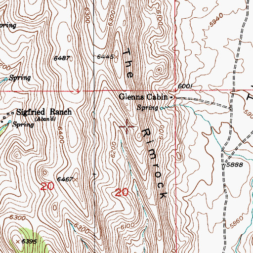 Topographic Map of The Rimrock, MT