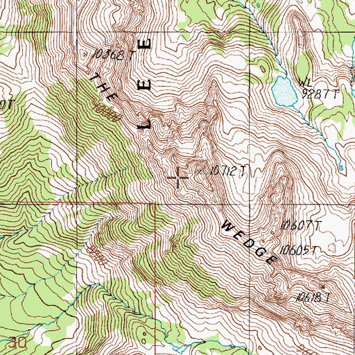 Topographic Map of The Wedge, MT