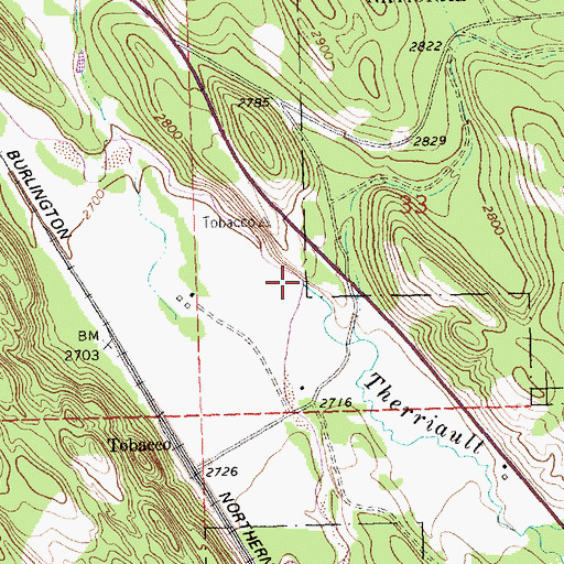 Topographic Map of Therriault Creek, MT