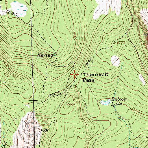 Topographic Map of Therriault Pass, MT