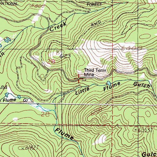 Topographic Map of Third Term Mine, MT