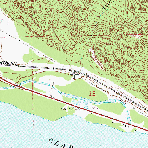 Topographic Map of Thirteen Gulch, MT