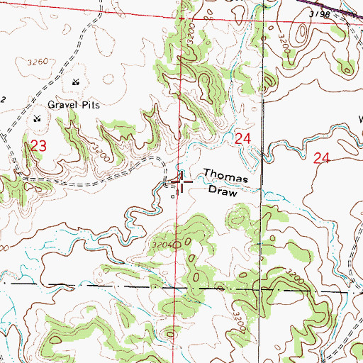 Topographic Map of Thomas Draw, MT