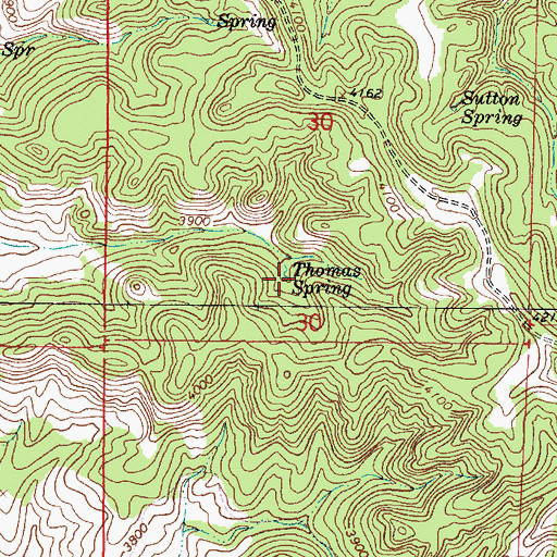 Topographic Map of Thomas Spring, MT