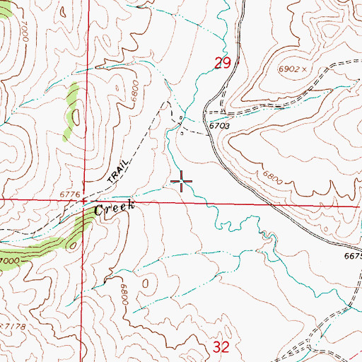 Topographic Map of Thompson Creek, MT