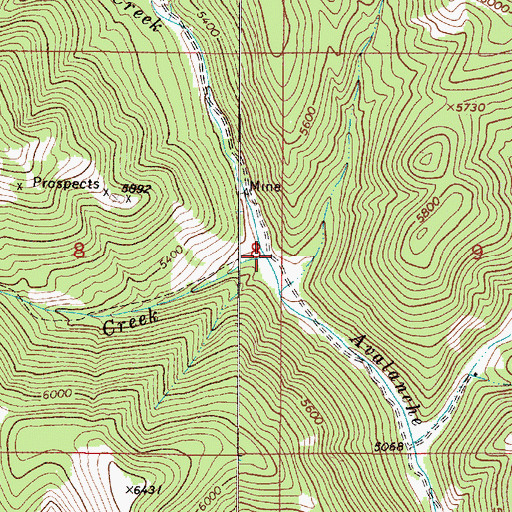Topographic Map of Thompson Creek, MT