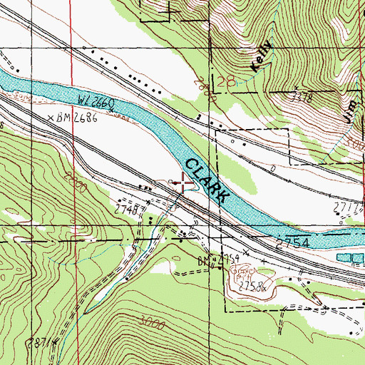 Topographic Map of Thompson Creek, MT