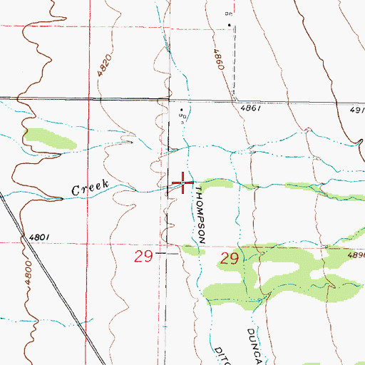 Topographic Map of Thompson Ditch, MT