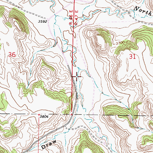 Topographic Map of Thompson Draw, MT