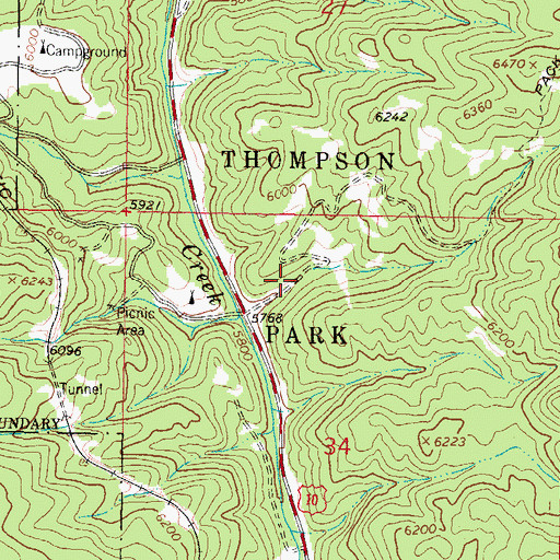 Topographic Map of Thompson Park, MT