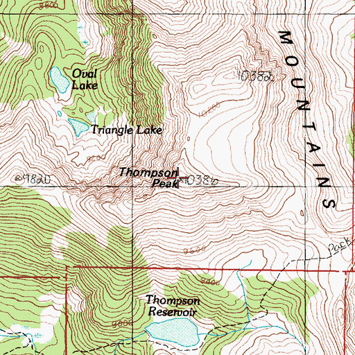 Topographic Map of Thompson Peak, MT