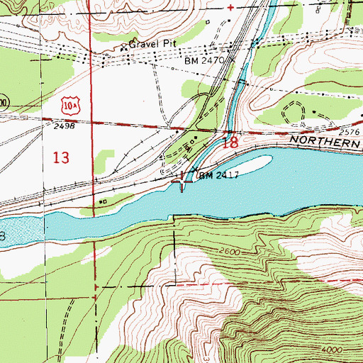 Topographic Map of Thompson River, MT