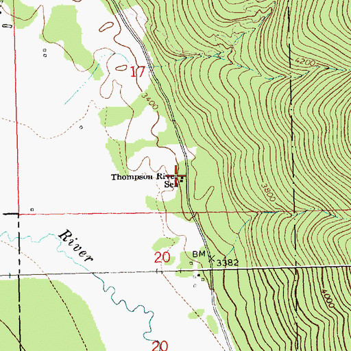 Topographic Map of Thompson River School (historical), MT