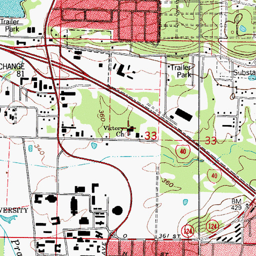 Topographic Map of Victory Missionary Baptist Church, AR