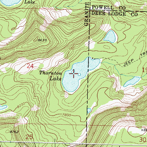 Topographic Map of Thornton Lake, MT