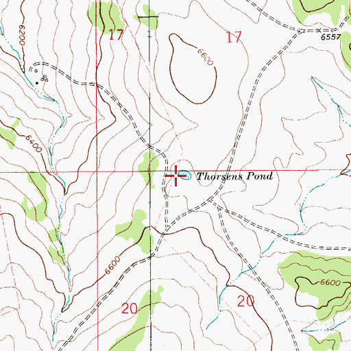 Topographic Map of Thorsens Pond, MT
