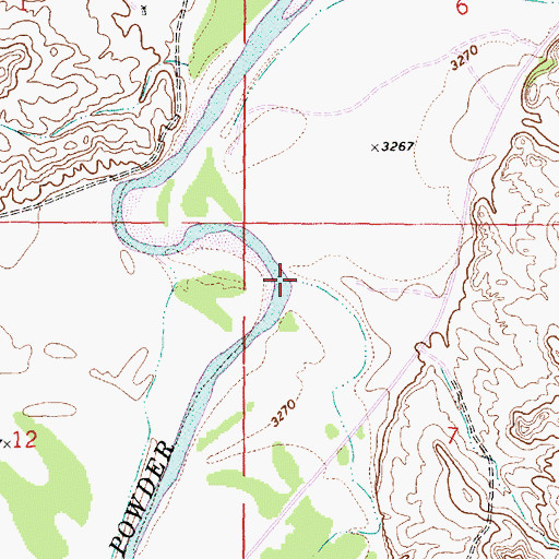 Topographic Map of Three Bar Creek, MT