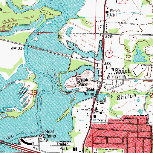Topographic Map of Shiloh Park, AR