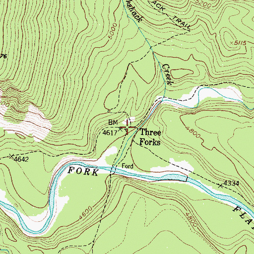 Topographic Map of Three Forks, MT