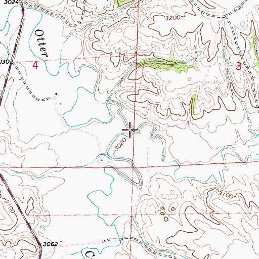Topographic Map of Threemile Creek, MT