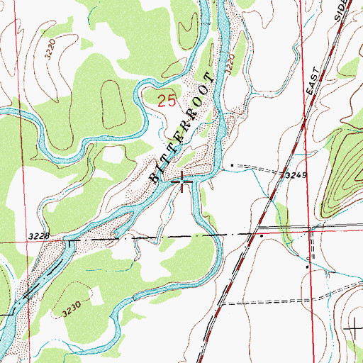 Topographic Map of Threemile Creek, MT