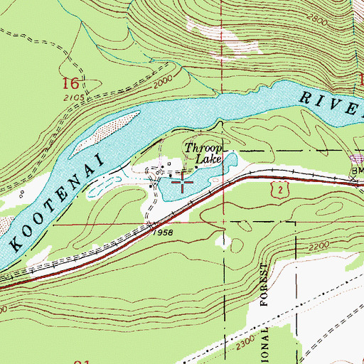 Topographic Map of Throop Lake, MT