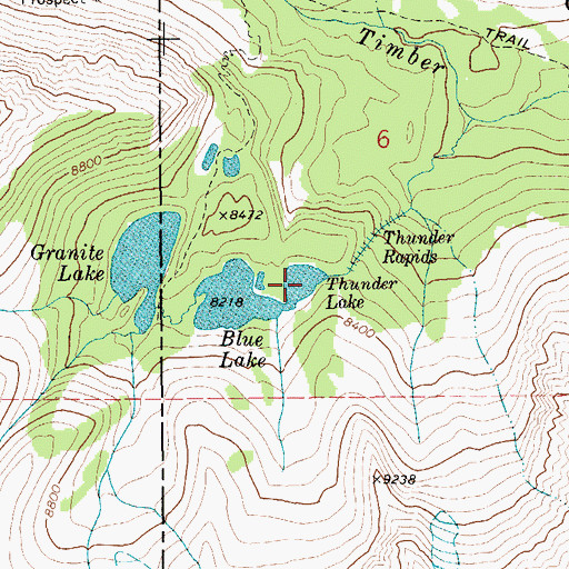 Topographic Map of Thunder Lake, MT