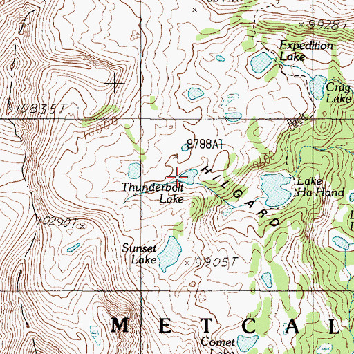 Topographic Map of Thunderbolt Lake, MT