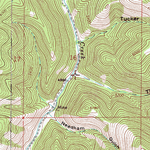 Topographic Map of Tick Gulch, MT